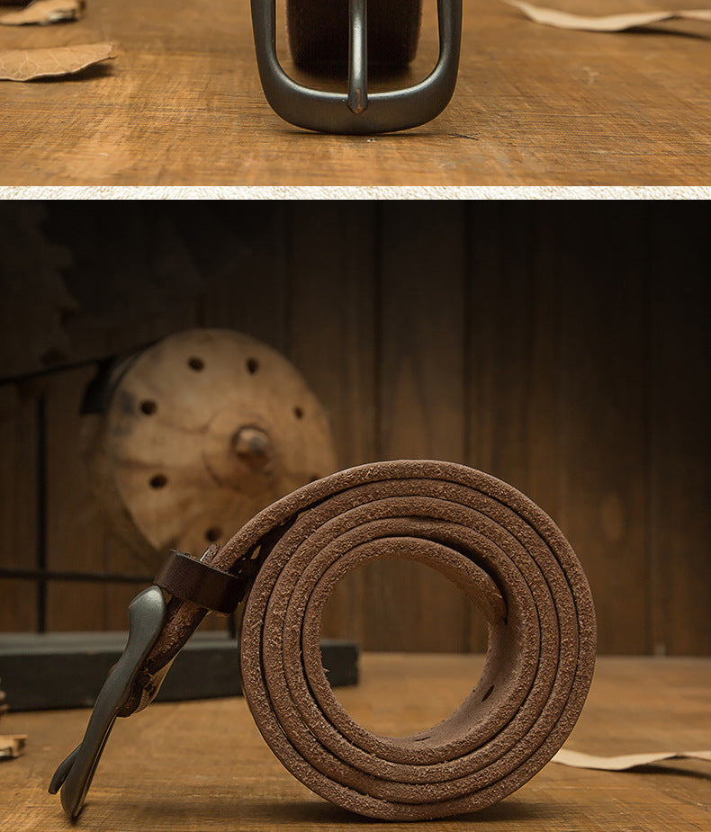 メンズベルト牛革本革製手作り針バックルレトロカジュアル男性用ベルト