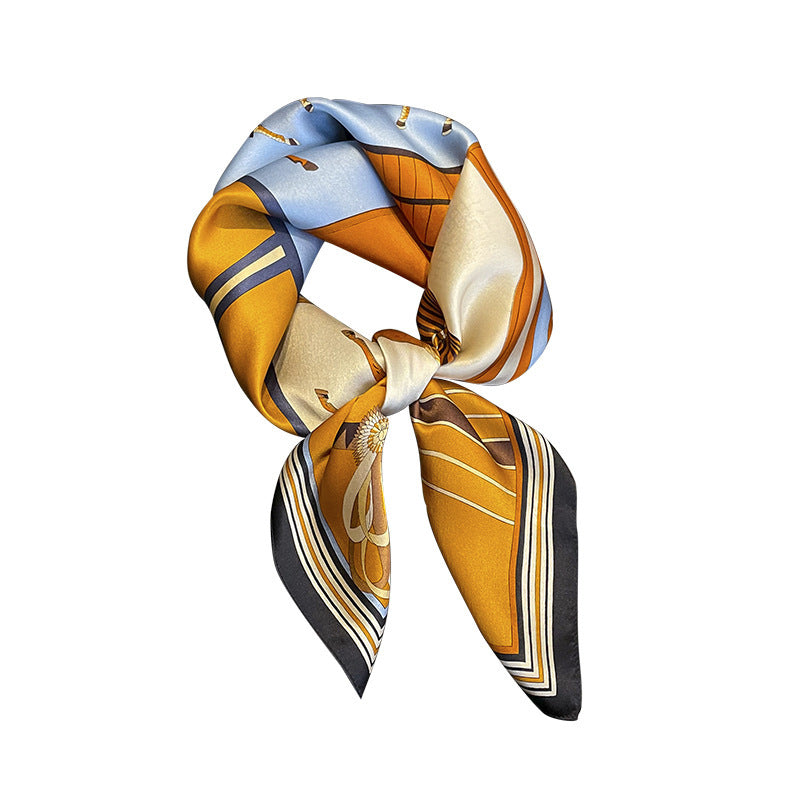 スカーフプリント柄オスカーフ枚高級シルクエレガント日焼け止め通勤気質シルクのスカーフ