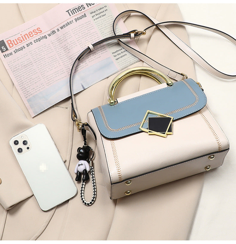 レディースバッグ高級感斜め掛けバッグ本革わきの下バッグカラーマッチングハンドバッグファッションショルダーバッグ.ポシェット