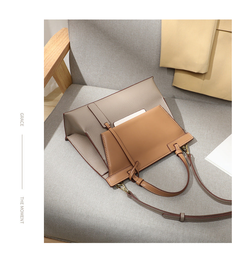 本革バッグファッション大容量斜め掛けバッグレディースバッグハンドバッグシンプルエレガントショルダーバッグ.ポシェット