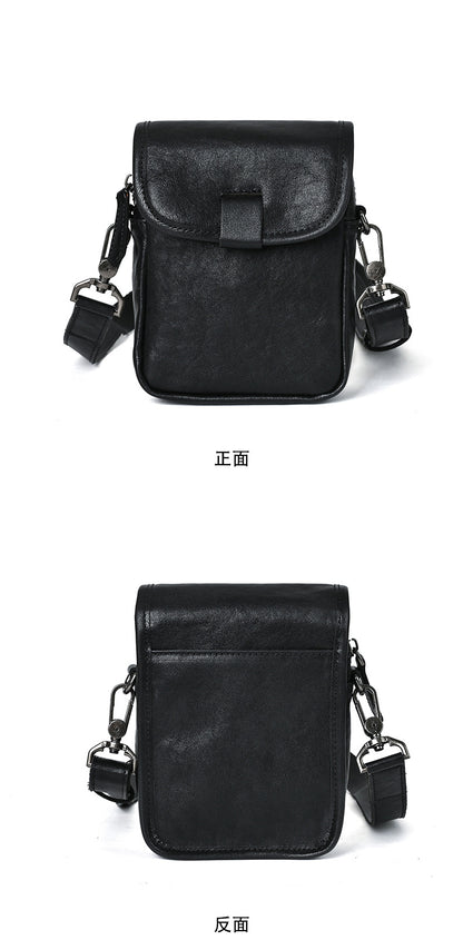 メンズショルダーバッグ牛革本革製レトロカジュアル旅行バッグ男性斜めがけバッグスマホポーチ