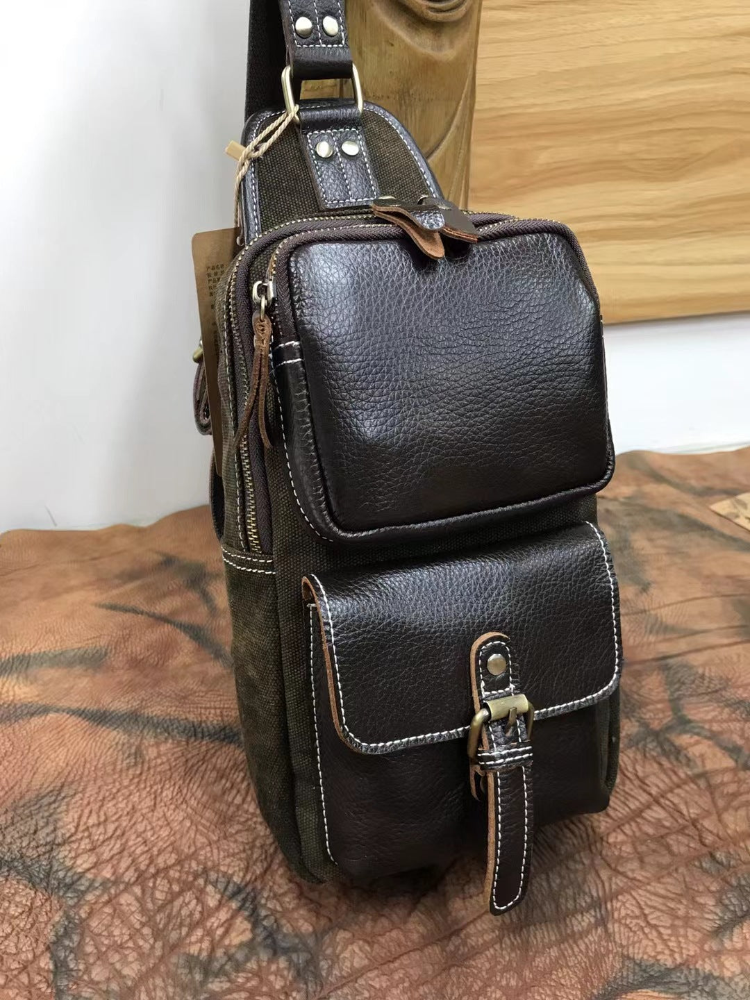 メンズバストバッグ韩国ファッションカジュアルウエストポーチ 男性用斜めがけショルダーバッグ