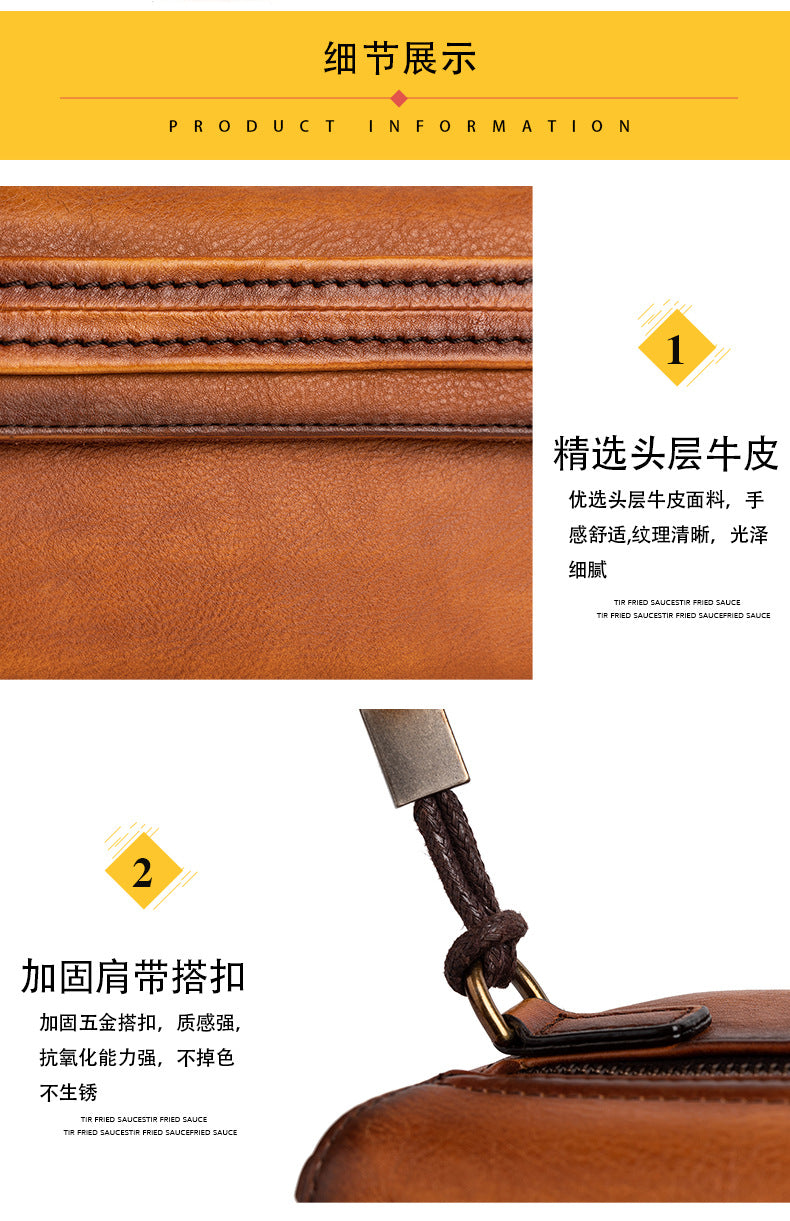 メンズクラッチバッグ牛革本革製レトロカジュアル男性用ハンドバッグ