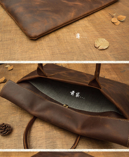 メンズ手提げかばん ハンドバッグ 手作業 韩国ファッション 牛革本革製 カジュアルビジネス用ブリーフケース薄型パソコンバッグ