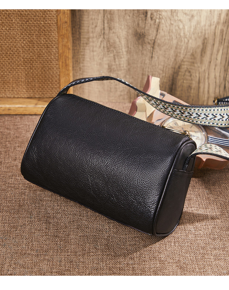 レディースバッグレトロ大容量牛革ブロードバンドシンプル通勤OL何とでも合うショルダーバッグ.ポシェット