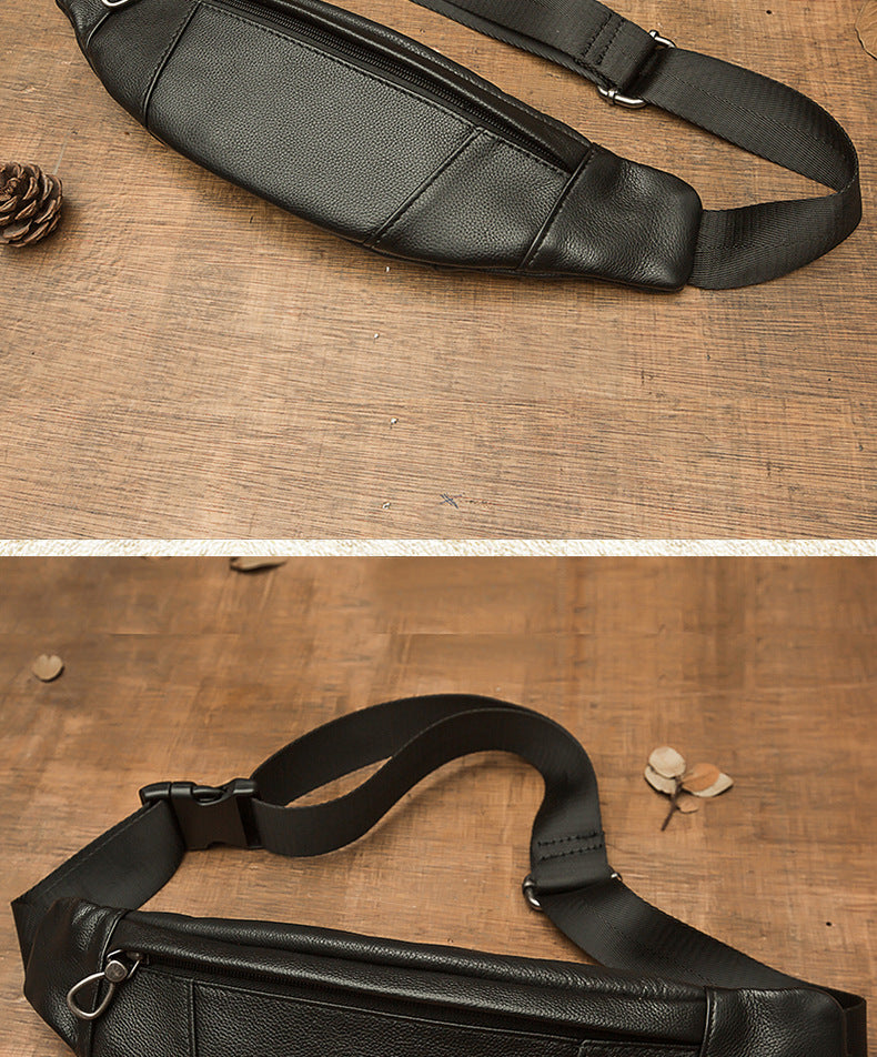 メンズバストバッグ手作り牛革本革製カジュアル携帯電話ウエストポーチスポーツアウトドア個性ファッション男性ショルダーバッグ斜めがけバッグ