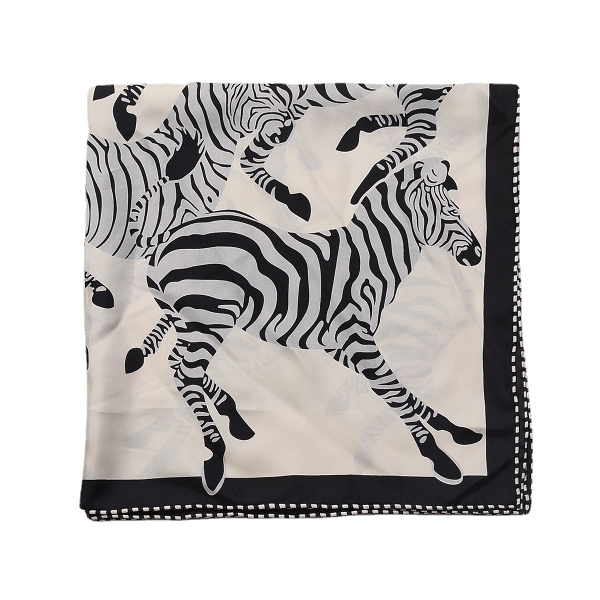 シルクスカーフフレンチレトロプリント柄ネッカチーフ何とでも合う気質スカーフ