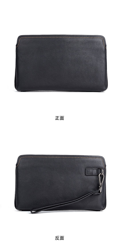 メンズクラッチバッグ牛革本革製実用レトロカジュアル男性バッグ
