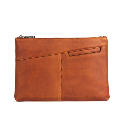 メンズ財布牛革本革製クラッチバッグレトロカジュアル男性用ハンドバッグ