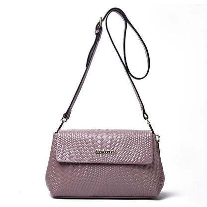 レディースバッグトップに牛革ファッション斜め掛けバッグ編みバッグ大容量気質ショルダーバッグ.ポシェット