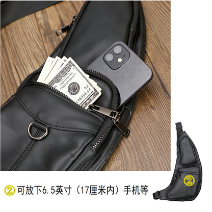 メンズバストバッグ牛革本革製スポーツファッション男性用斜めがけバッグショルダーバッグ