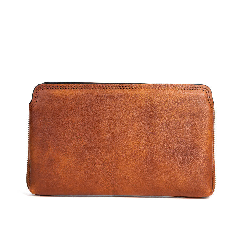 メンズクラッチバッグ牛革本革製実用レトロカジュアル男性バッグ