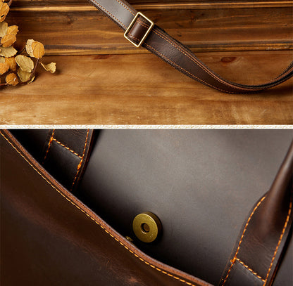 メンズハンドバッグ手提げかばん手作業牛皮本革製クレイジー・ホース斜めがけショルダーバッグ男性用OLビジネスカジュアルブリーフケースパソコンバッグ