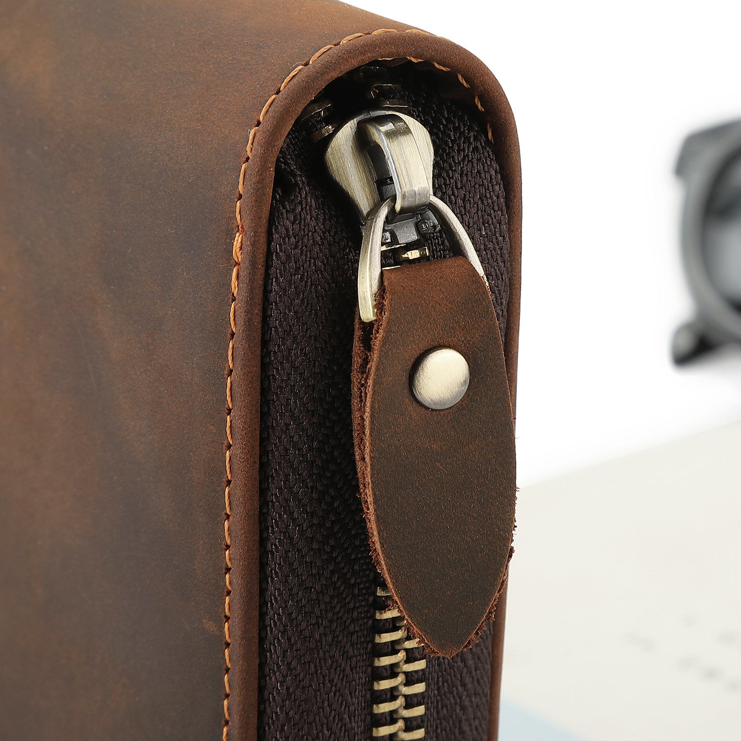 メンズ長財布牛革大容量レトロシンプル男性用ウォレット