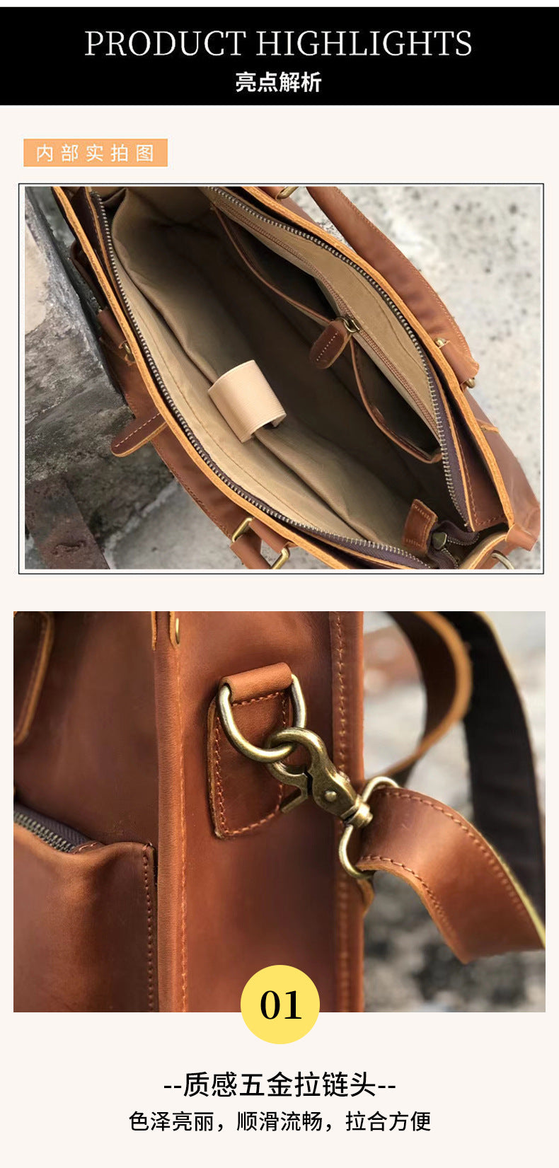 メンズハンドバッグブリーフケース牛革クレイジー・ホースショルダーバッグビジネス通勤男性用斜めがけバッグパソコンバッグ