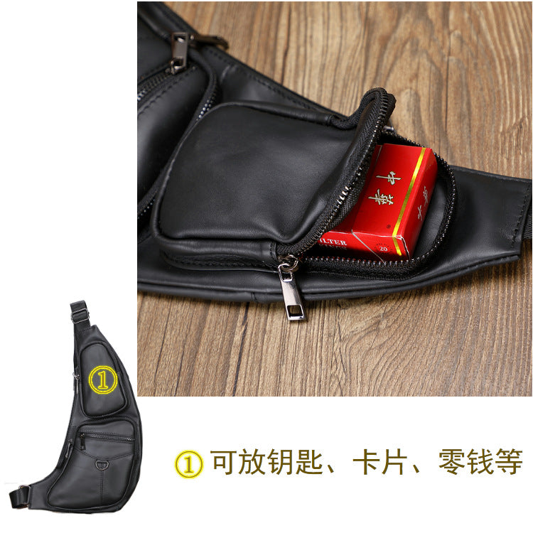メンズバストバッグ牛革本革製スポーツファッション男性用斜めがけバッグショルダーバッグ
