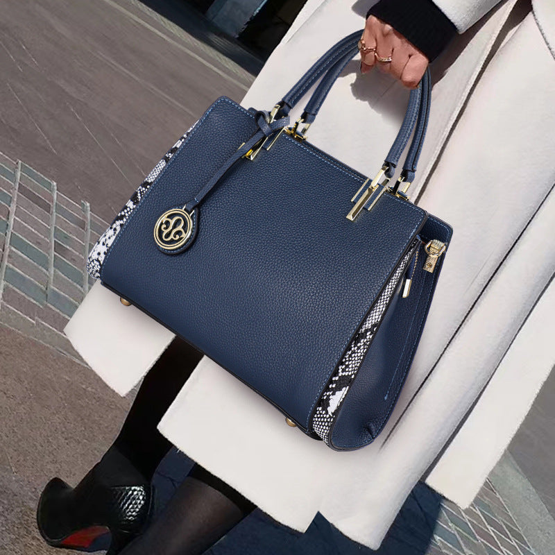 本革レディースバッグファッションハンドバッグ高級感大気スプライス高品質気質エレガントショルダーバッグハンドバッグ.カバン