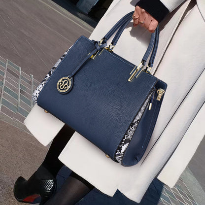 本革レディースバッグファッションハンドバッグ高級感大気スプライス高品質気質エレガントショルダーバッグハンドバッグ.カバン