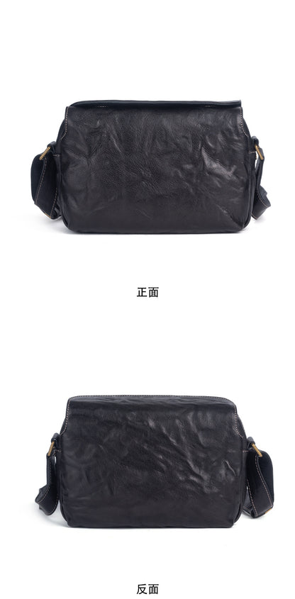 メンズショルダーバッグ牛革本革製レトロ男性斜めがけバッグ