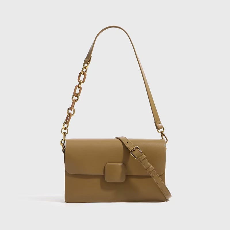 アクリルチェーンバック高級感の本革レディースバッグ流行ファッション斜め掛けわきの下バッグ ショルダーバッグ.ポシェット