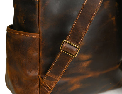 メンズリュック牛革本革製大容量アウトドアカジュアル男性用旅行かばんパソコンバッグ