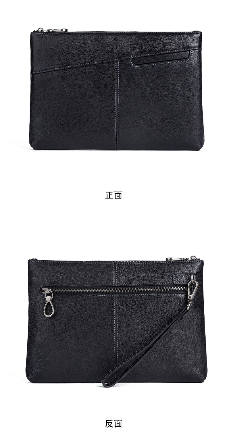 メンズ財布牛革本革製クラッチバッグレトロカジュアル男性用ハンドバッグ
