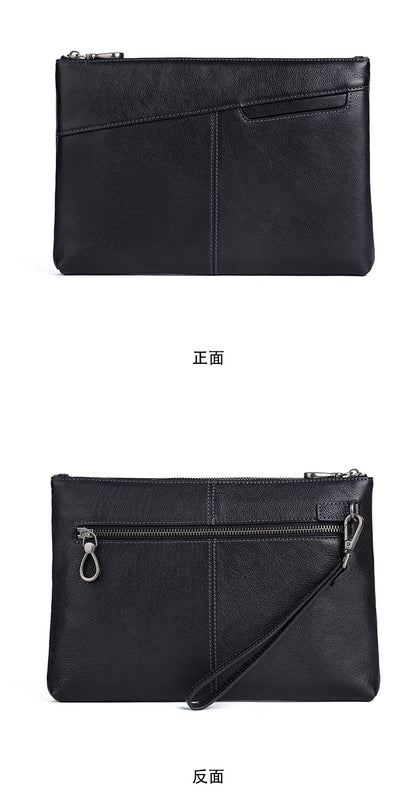メンズ財布牛革本革製クラッチバッグレトロカジュアル男性用ハンドバッグ