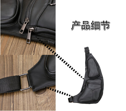 メンズバストバッグ牛革本革製スポーツファッション男性用斜めがけバッグショルダーバッグ