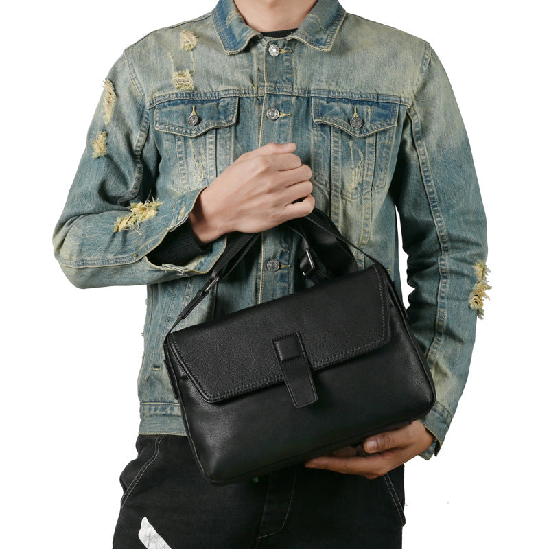 メンズショルダーバッグ牛革本革製カジュアルビジネス 男性斜めがけバッグ