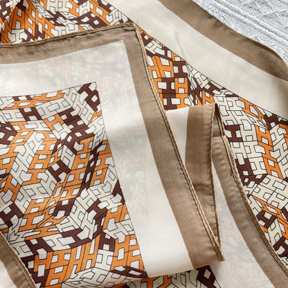 スカーフレディース薄手日焼け止めジョーゼットマフラーネックガードプロネッカチーフサテンマフラー