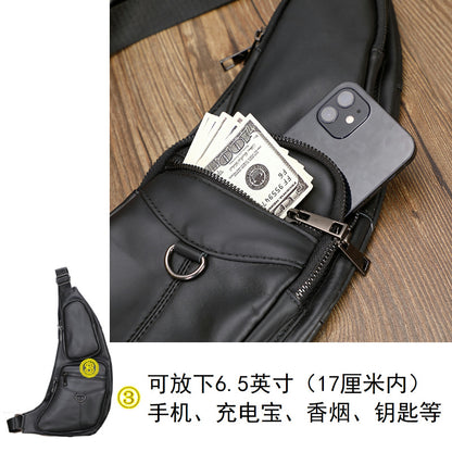 メンズバストバッグ牛革本革製スポーツファッション男性用斜めがけバッグショルダーバッグ