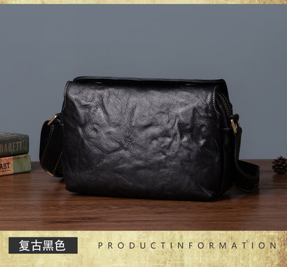 メンズショルダーバッグ牛革本革製レトロ男性斜めがけバッグ