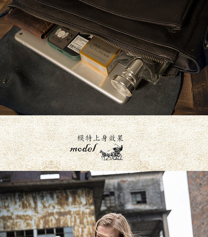 メンズメッセンジャーバッグ韩国ファッションカジュアル手作り牛皮本革製男性斜めがけショルダーバッグ