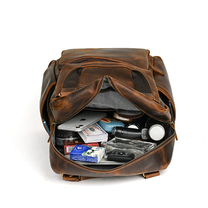 メンズリュック牛革本革製大容量アウトドアカジュアル男性用旅行かばんパソコンバッグ