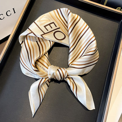 シルクスカーフ女性欧米字母柄ストリート柄プリント柄ファッションスカーフ気質