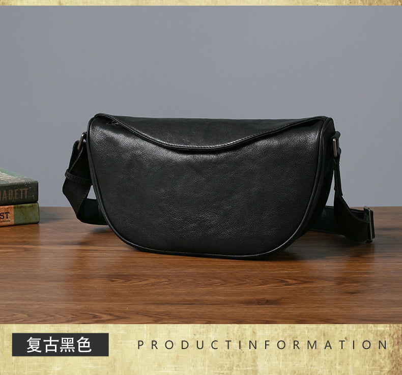 メンズショルダーバッグ牛革本革製カジュアルビジネス男性用斜めがけバッグ