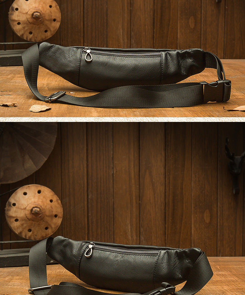 メンズバストバッグ手作り牛革本革製カジュアル携帯電話ウエストポーチスポーツアウトドア個性ファッション男性ショルダーバッグ斜めがけバッグ