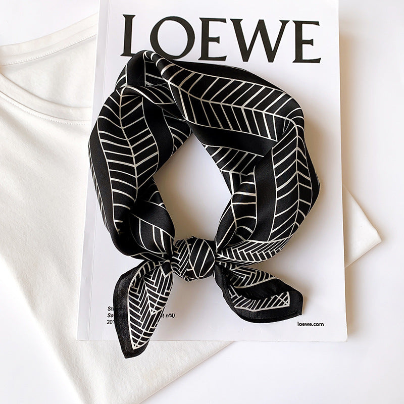 シルクスカーフエレガントな気質小さなスカーフ高品質幾何柄装飾スカーフレディース