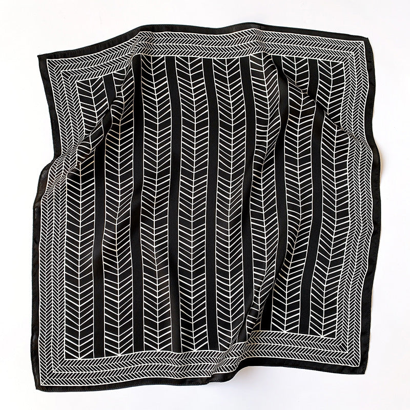 シルクスカーフエレガントな気質小さなスカーフ高品質幾何柄装飾スカーフレディース