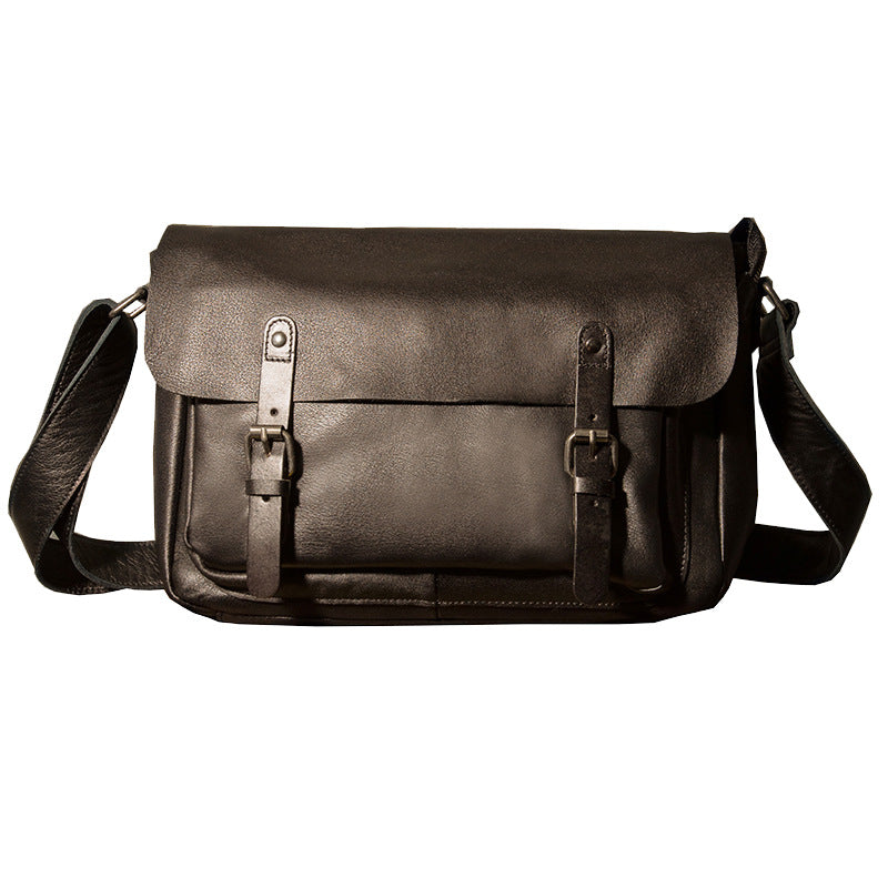 メンズメッセンジャーバッグ韩国ファッションカジュアル手作り牛皮本革製男性斜めがけショルダーバッグ