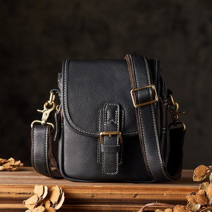 メンズショルダーバッグ 牛皮 手作りカジュアル スポーツ スマホポーチ男性用斜めがけバッグ