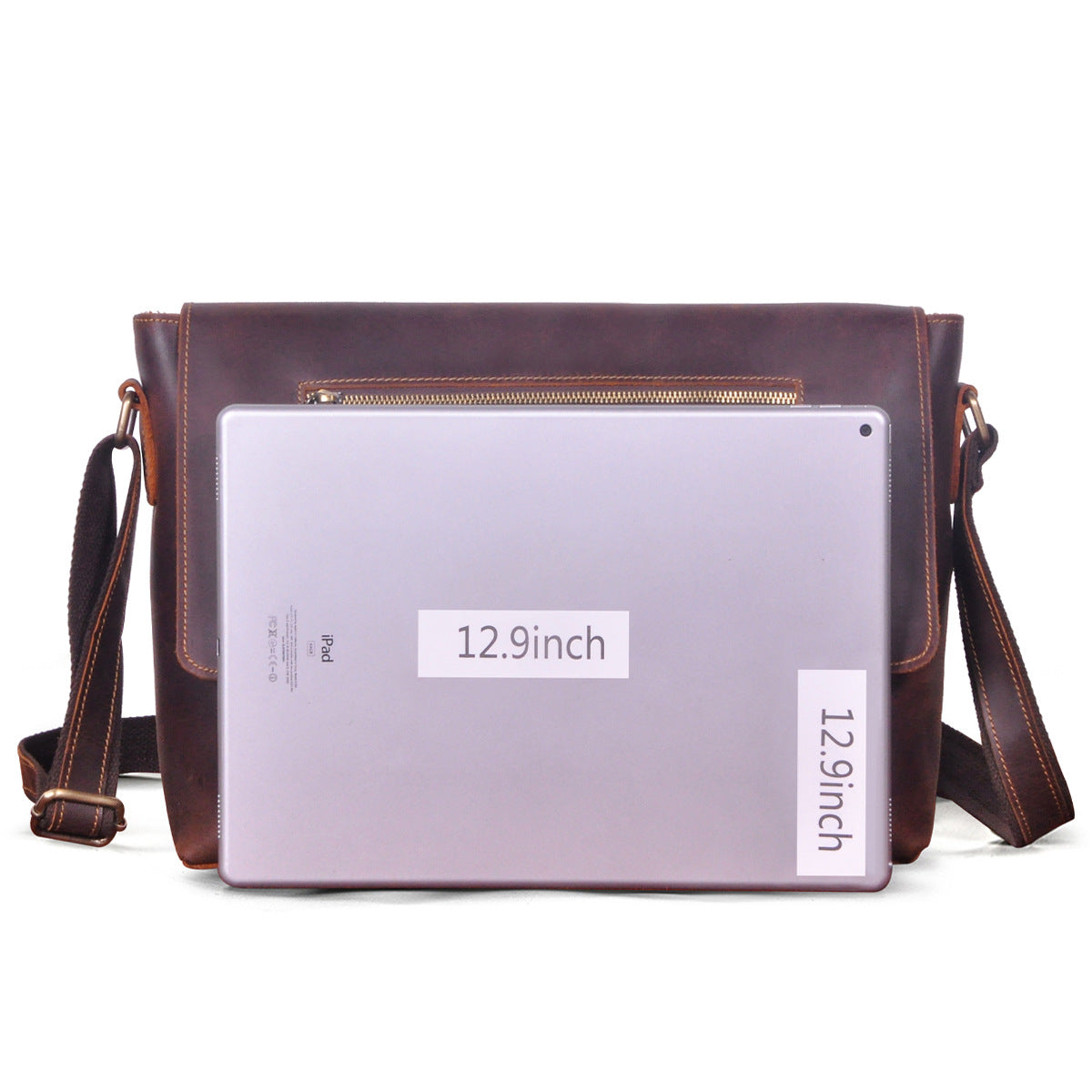 メンズ斜めがけバッグ牛革本革製レトロ男性用ショルダーバッグ