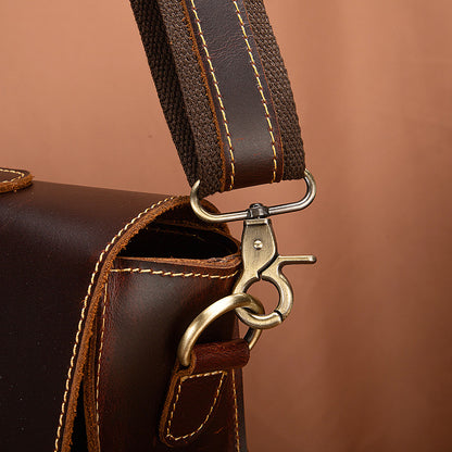 メンズブリーフケースハンドバッグ牛革本革製レトロビジネス男性用パソコンバッグ