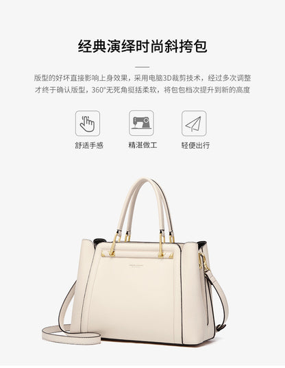 レディースバッグ本革ハンドバッグ大容量ファッション何とでも合うシンプル気質ショルダーバッグ通勤ハンドバッグ.カバン