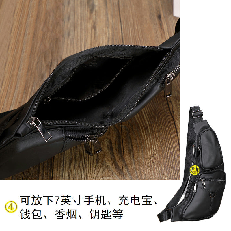 メンズバストバッグ牛革本革製スポーツファッション男性用斜めがけバッグショルダーバッグ