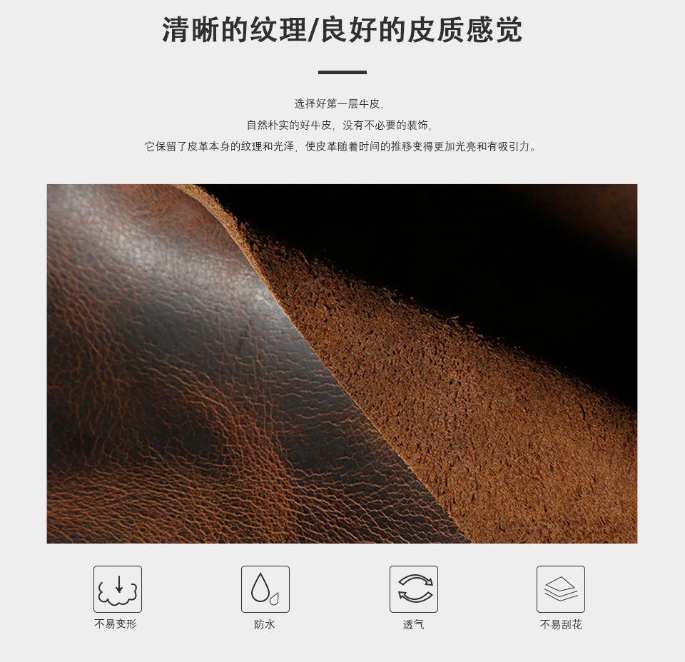 メンズブリーフケースハンドバッグ牛革本革製レトロビジネス男性用パソコンバッグ