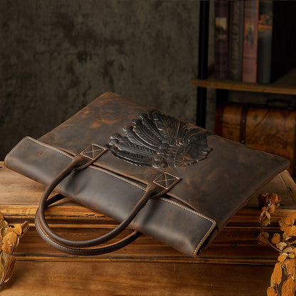 メンズ手提げかばんハンドバッグ手作業牛皮クレイジー・ホース 出張携帯便利ビジネスカジュアル男性用ブリーフケース薄型パソコンバッグ