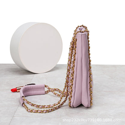 高品質のチェックレディースチェーンバッグヒツジ革バケツバッグ何とでも合う本革ショルダーバッグ.ポシェット