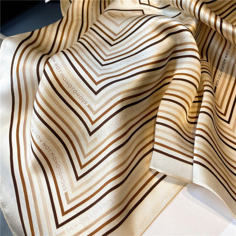 シルクスカーフ女性欧米字母柄ストリート柄プリント柄ファッションスカーフ気質