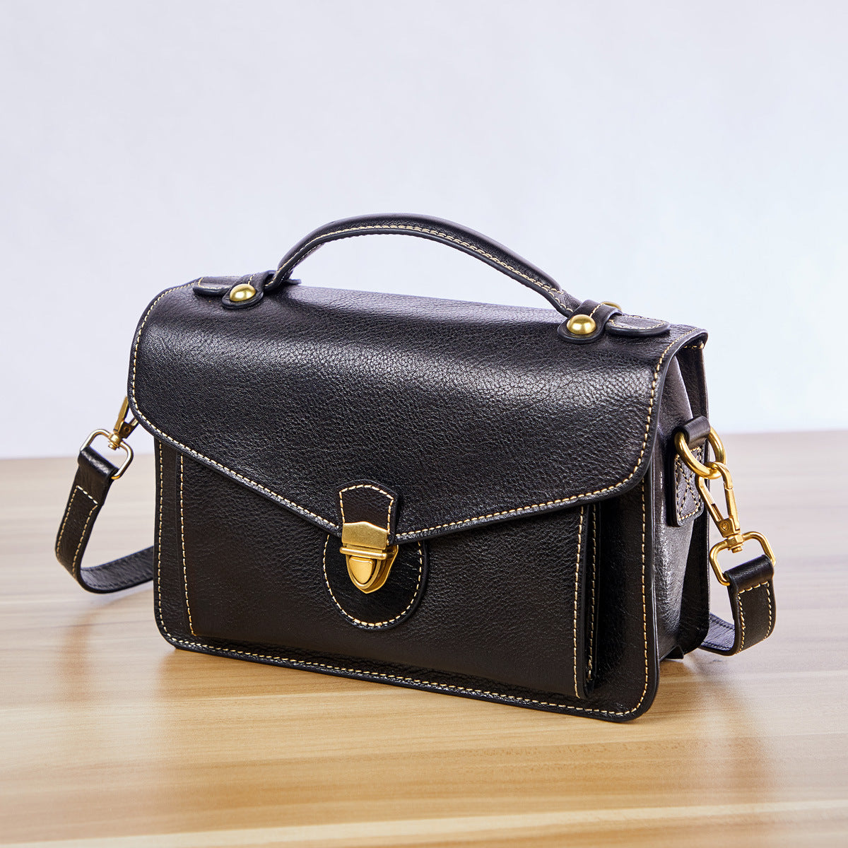 レディースバッグファッション本革トップ牛革レトロハンドバッグメッセンジャーバッグトレンドショルダーバッグ.ポシェット